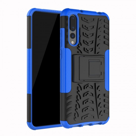Carcasa protectie spate anti-alunecare pentru Huawei P20 Pro, albastra