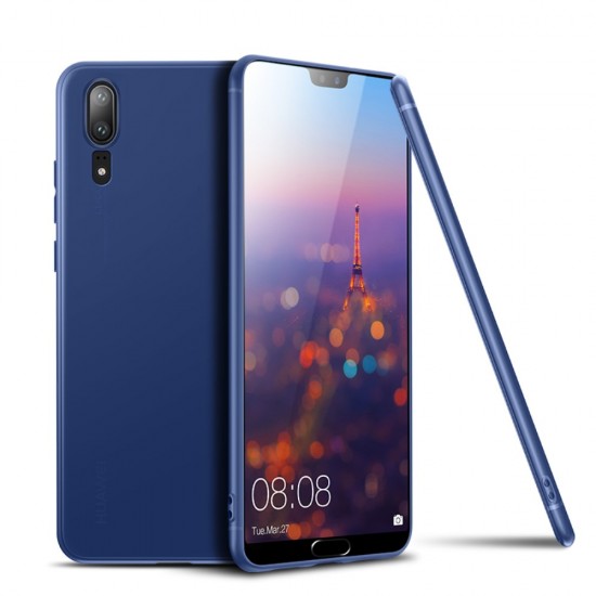 Carcasa protectie spate din gel TPU pentru Huawei P20, albastra