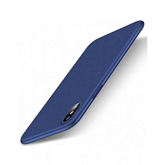 Carcasa protectie spate din gel TPU 0.6 mm pentru iPhone X/Xs, albastra