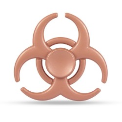 Jucarie antistres Fidget Spinner cu model "Toxic", rose gold