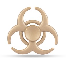 Jucarie antistres Fidget Spinner cu model "Toxic", gold