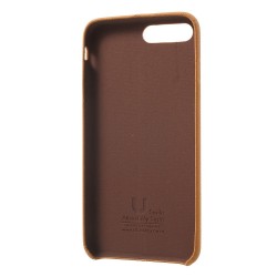 Carcasa protectie spate din piele ecologica si plastic pentru iPhone 7 / iPhone 8, maro