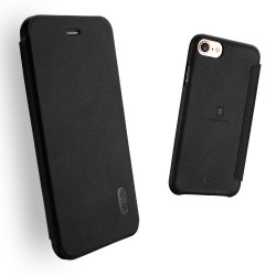Husa protectie Flip Cover LENUO pentru iPhone 7 4.7 inch, neagra