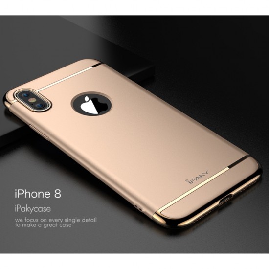 Carcasa protectie spate din plastic pentru iPhone X/Xs 5.8 inch, gold