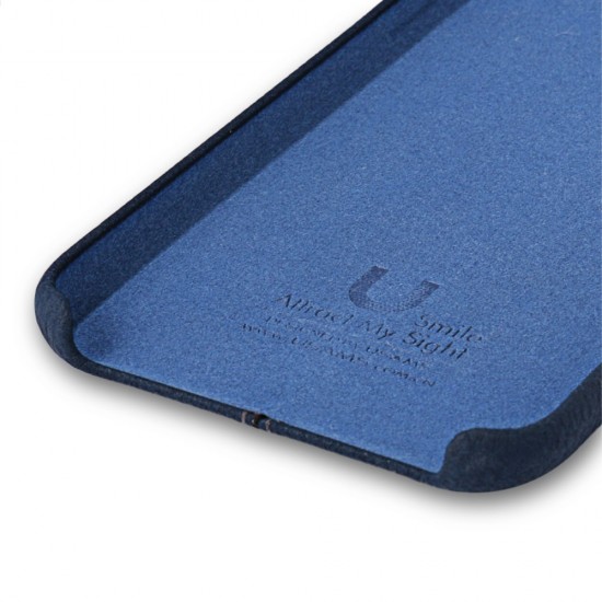 Carcasa protectie spate din piele ecologica si plastic pentru iPhone X/Xs 5.8 inch, albastra