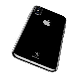 Carcasa protectie spate din gel TPU cu dopuri anti-praf pentru iPhone X/Xs 5.8 inch, transparenta