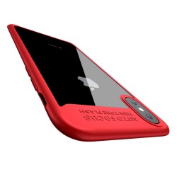 Carcasa protectie spate din gel TPU si plastic pentru iPhone X/Xs 5.8 inch, rosie