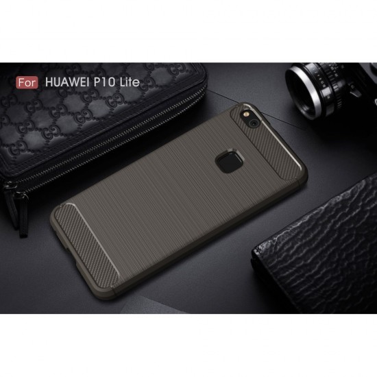 Carcasa protectie spate din gel TPU pentru Huawei P10 Lite, gri
