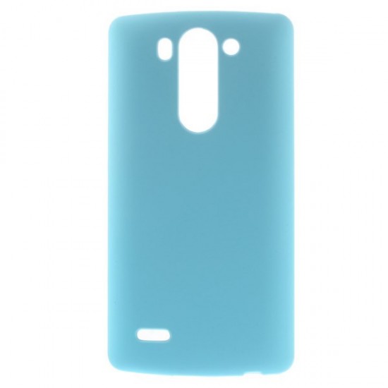 Carcasa protectie spate din plastic cauciucat pentru LG G3 D850 - albastra