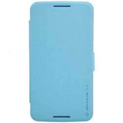 Husa protectie flip cover pentru Motorola Moto Nexus 6 - albastra