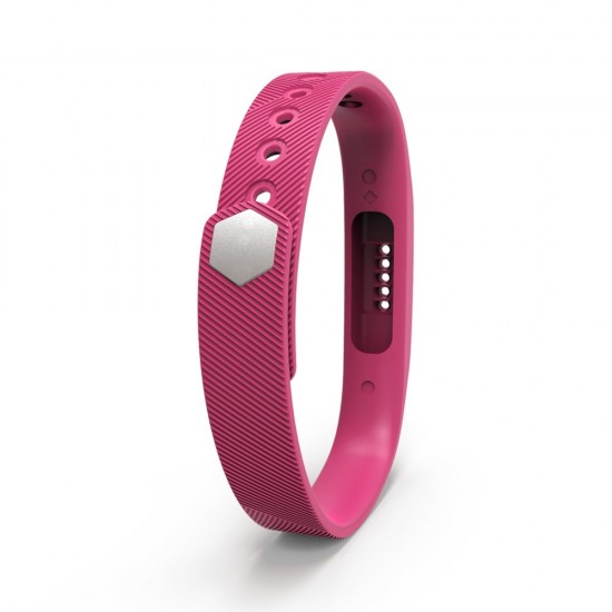 Bratara de rezerva din silicon pentru Fitbit Flex 2, roz inchis