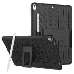Carcasa de protectie cu suport din plastic si gel TPU pentru iPad Pro 10.5" (2017)/ Air 3 (2019), neagra