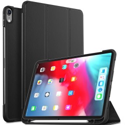 Husa protectie din piele ecologica si gel TPU pentru iPad Pro 11'' (2018), neagra